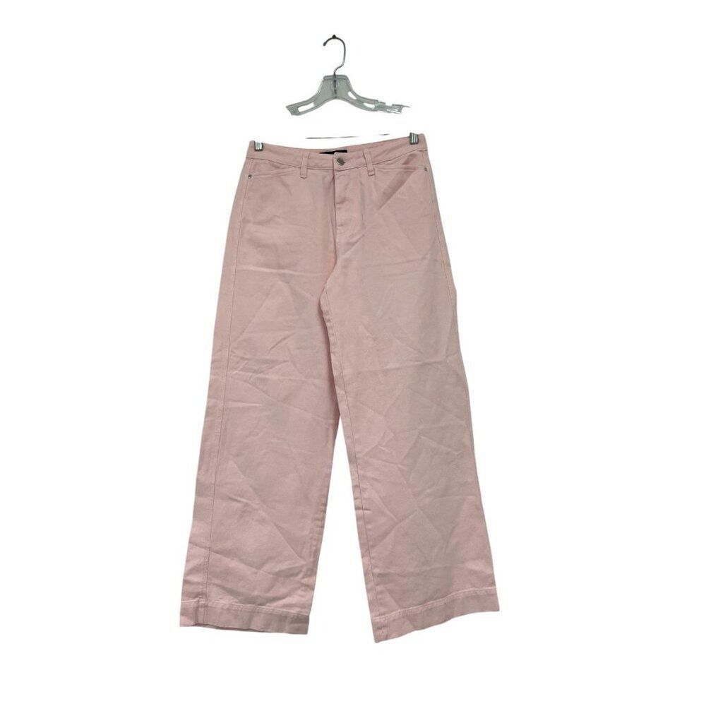 Zara Womens Jeans EU 38 US 6 Wide Leg Pink High Waist Regular Fit 3078/630 NWT - Picture 2 of 16